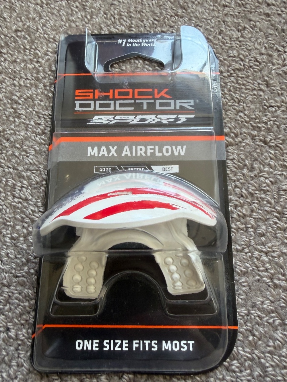 Shock Doctor Max Airflow Flag Print Mouthguard Stars & Stipes Lip Guard | One Sz